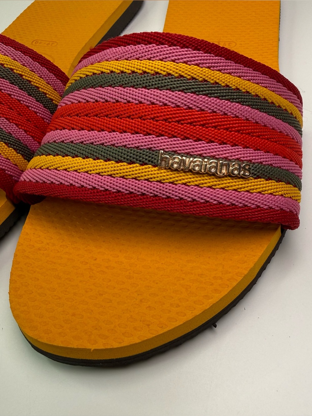 Havaianas You Malta Mix Flip Flop Sandal Slides Orange Citrus Women’s Size 9/10 - Picture 11 of 16